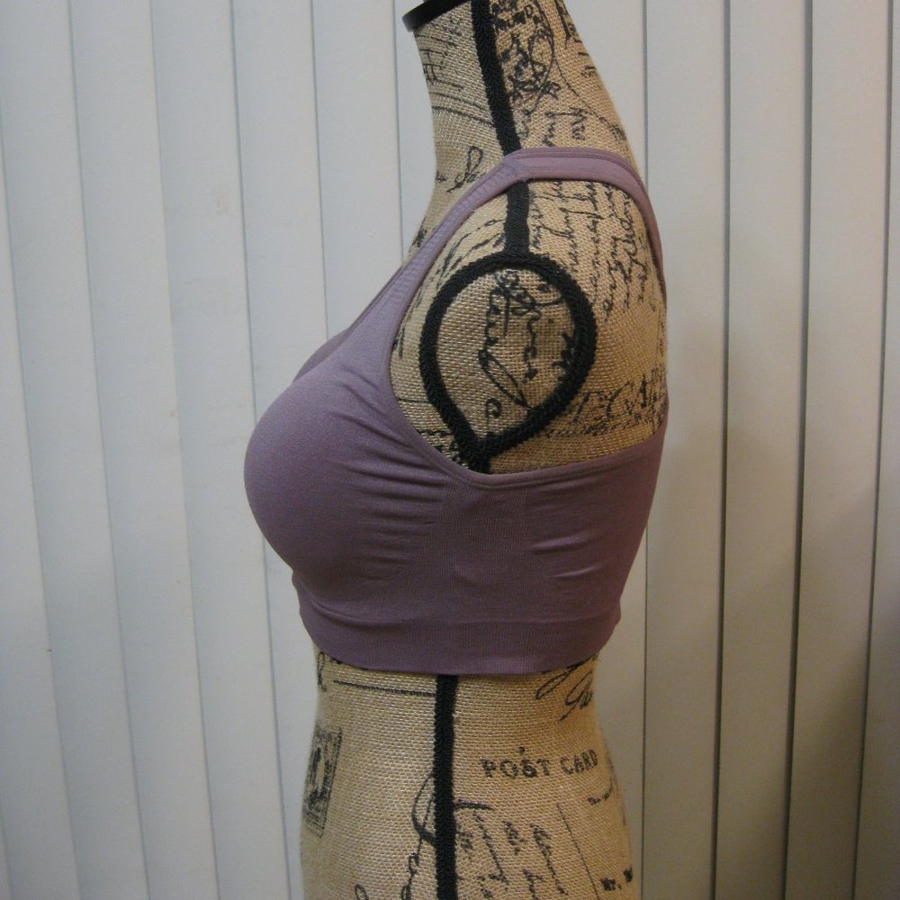 NWOT purple zip front sports bra M med - Picture 3 of 6